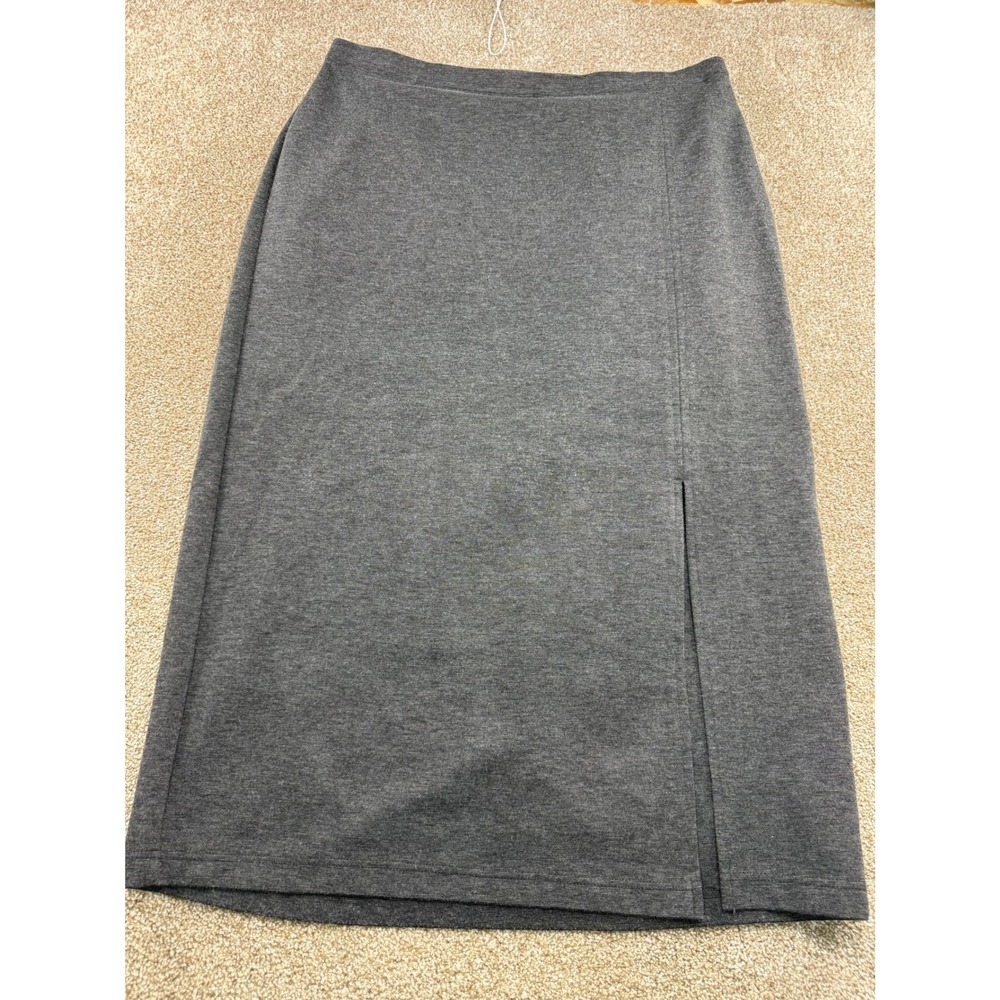 Venezia Jeans Co Womens Gray Maxi Skirt Side Slit Plus 18 20 Business Casual